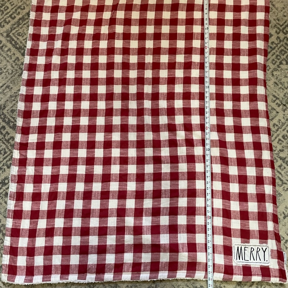 Rae Dunn Merry Red and White Plaid Throw